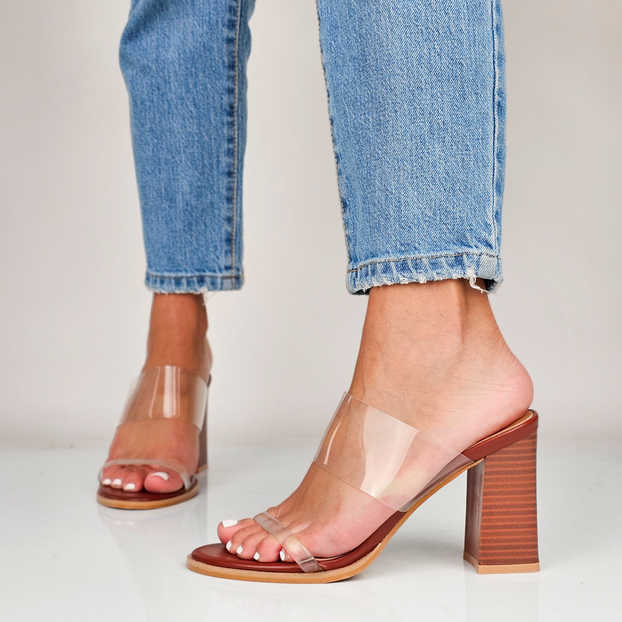 Robbie - Sandali Donna Fascia Trasparente