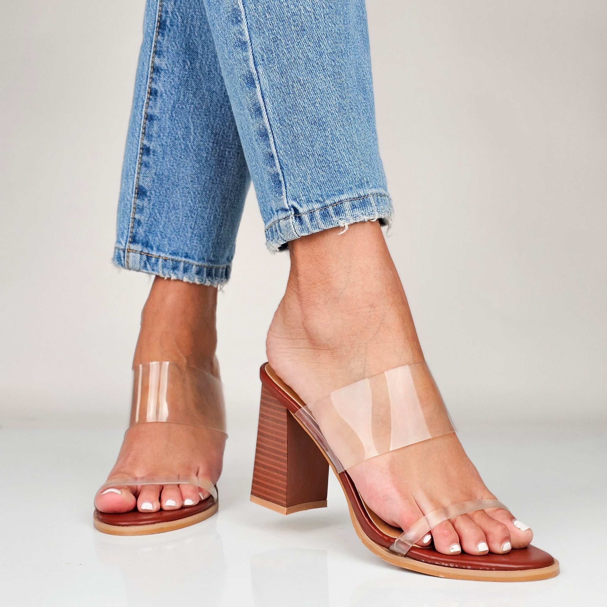 Robbie - Sandali Donna Fascia Trasparente