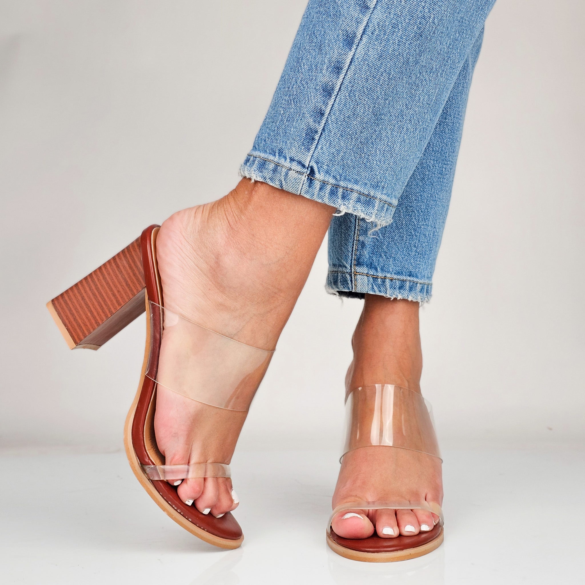 Robbie - Sandali Donna Fascia Trasparente