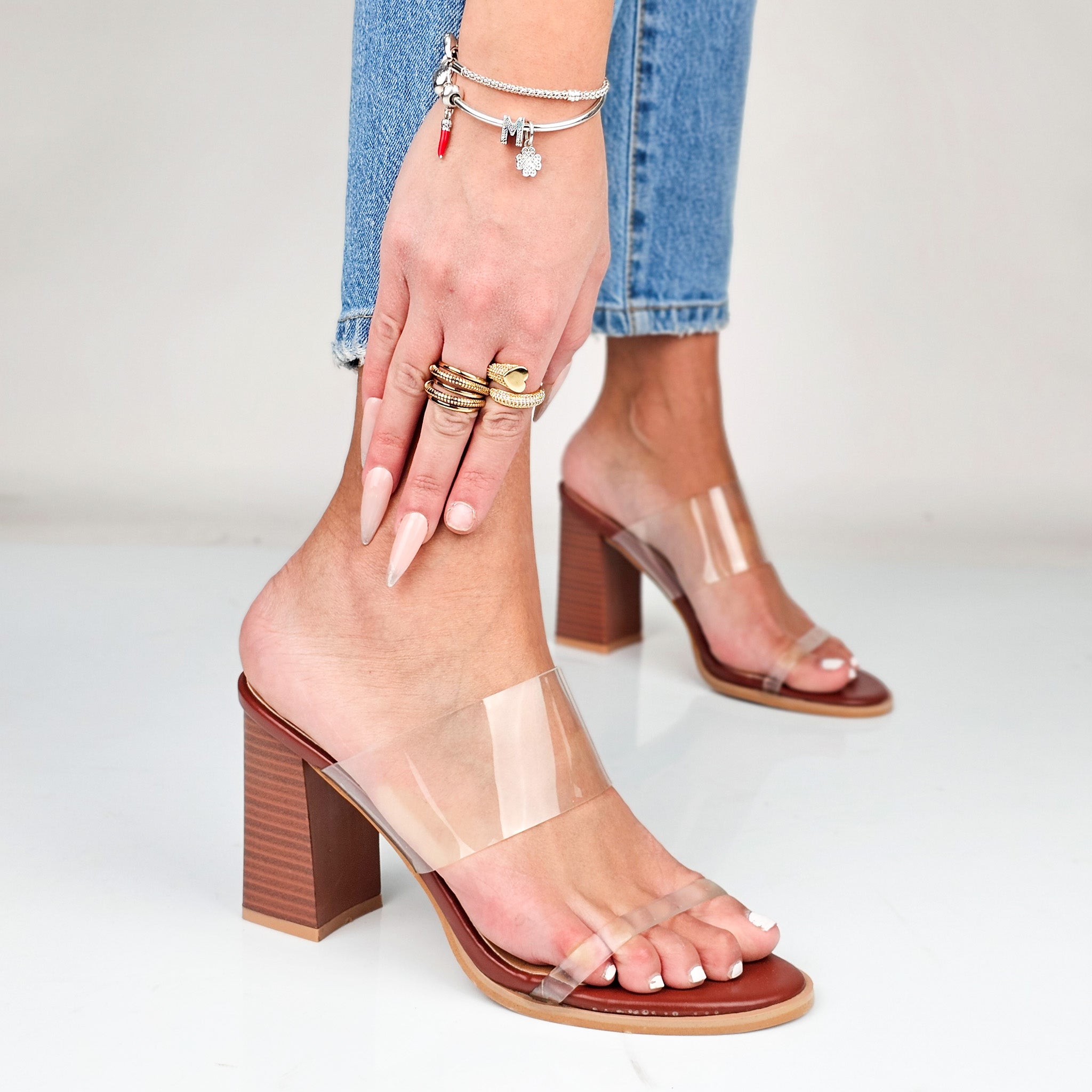 Robbie - Sandali Donna Fascia Trasparente