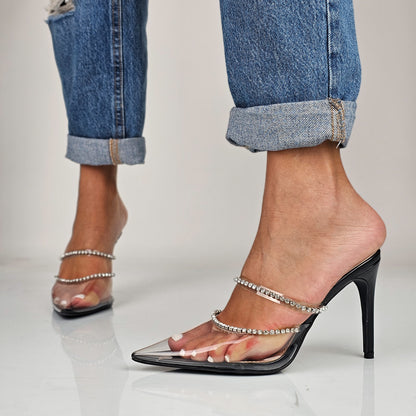 Warren - Sabot Donna Con Tacco Punta Trasparente