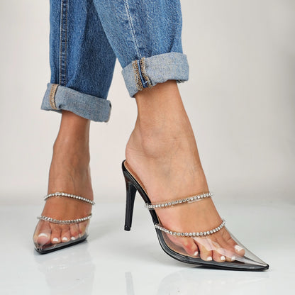 Warren - Sabot Donna Con Tacco Punta Trasparente
