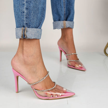 Warren - Sabot Donna Con Tacco Punta Trasparente