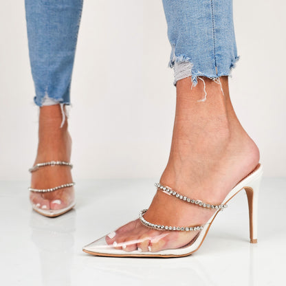 Warren - Sabot Donna Con Tacco Punta Trasparente