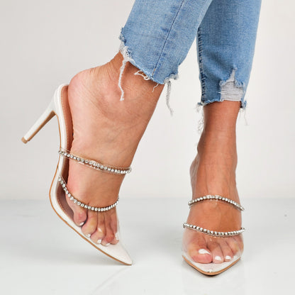 Warren - Sabot Donna Con Tacco Punta Trasparente