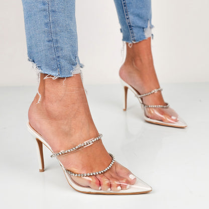 Warren - Sabot Donna Con Tacco Punta Trasparente