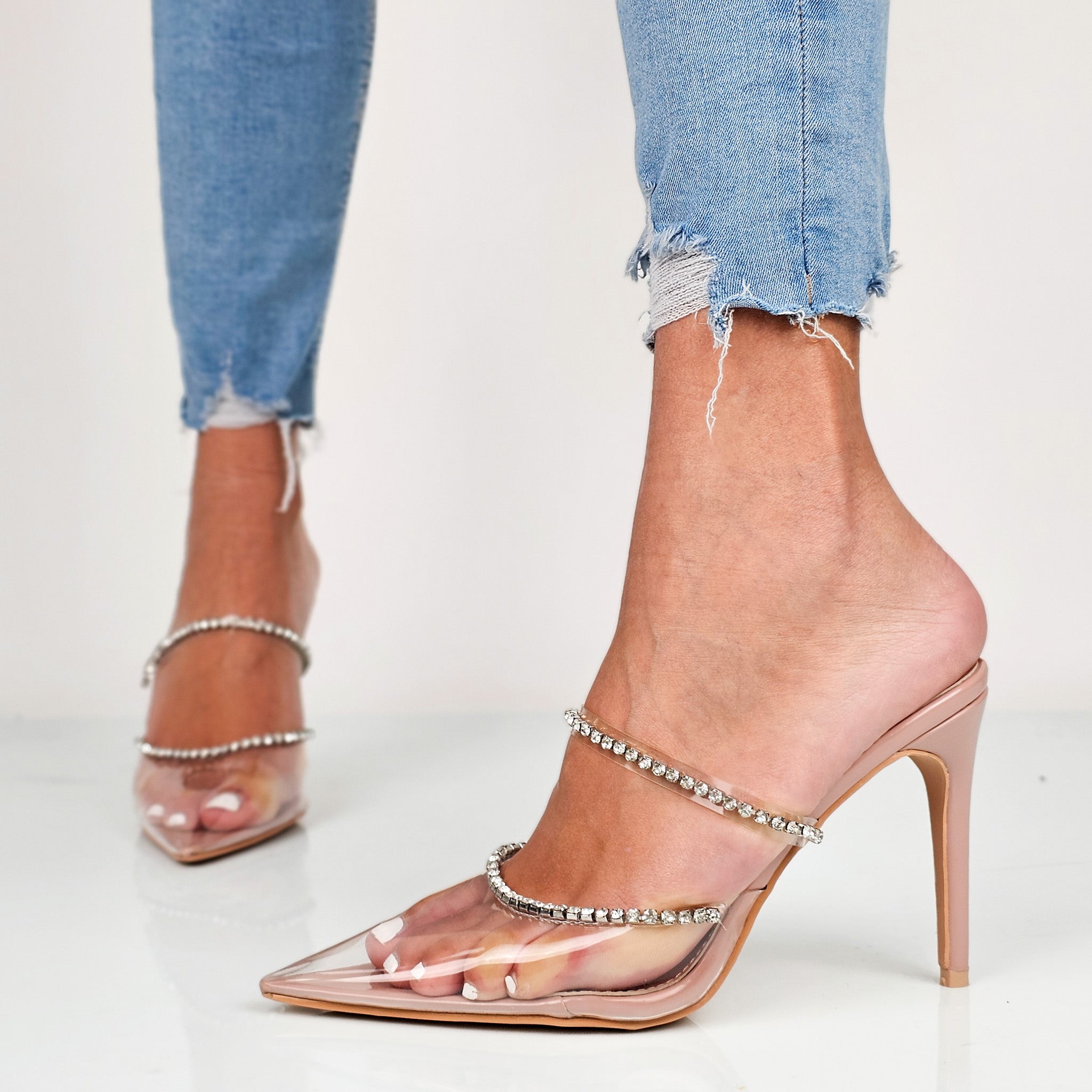 Warren - Sabot Donna Con Tacco Punta Trasparente