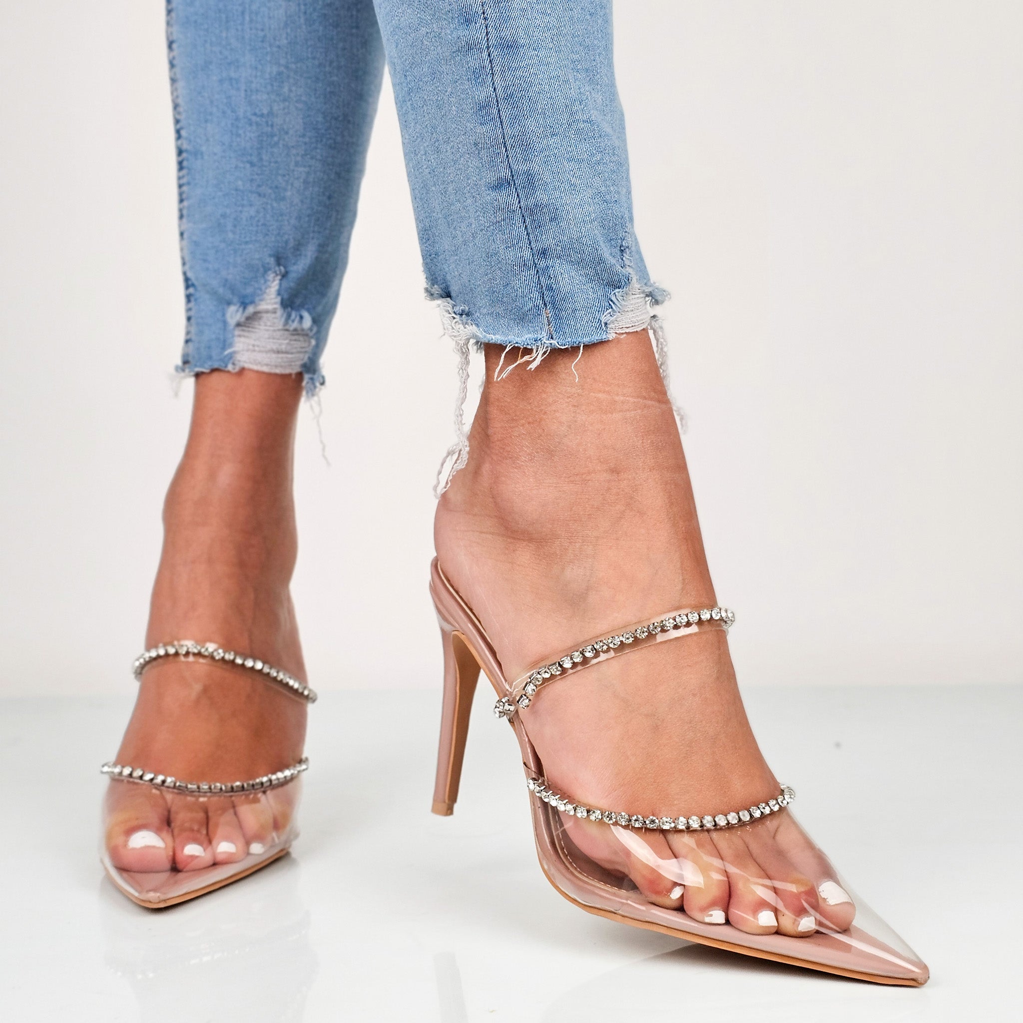 Warren - Sabot Donna Con Tacco Punta Trasparente