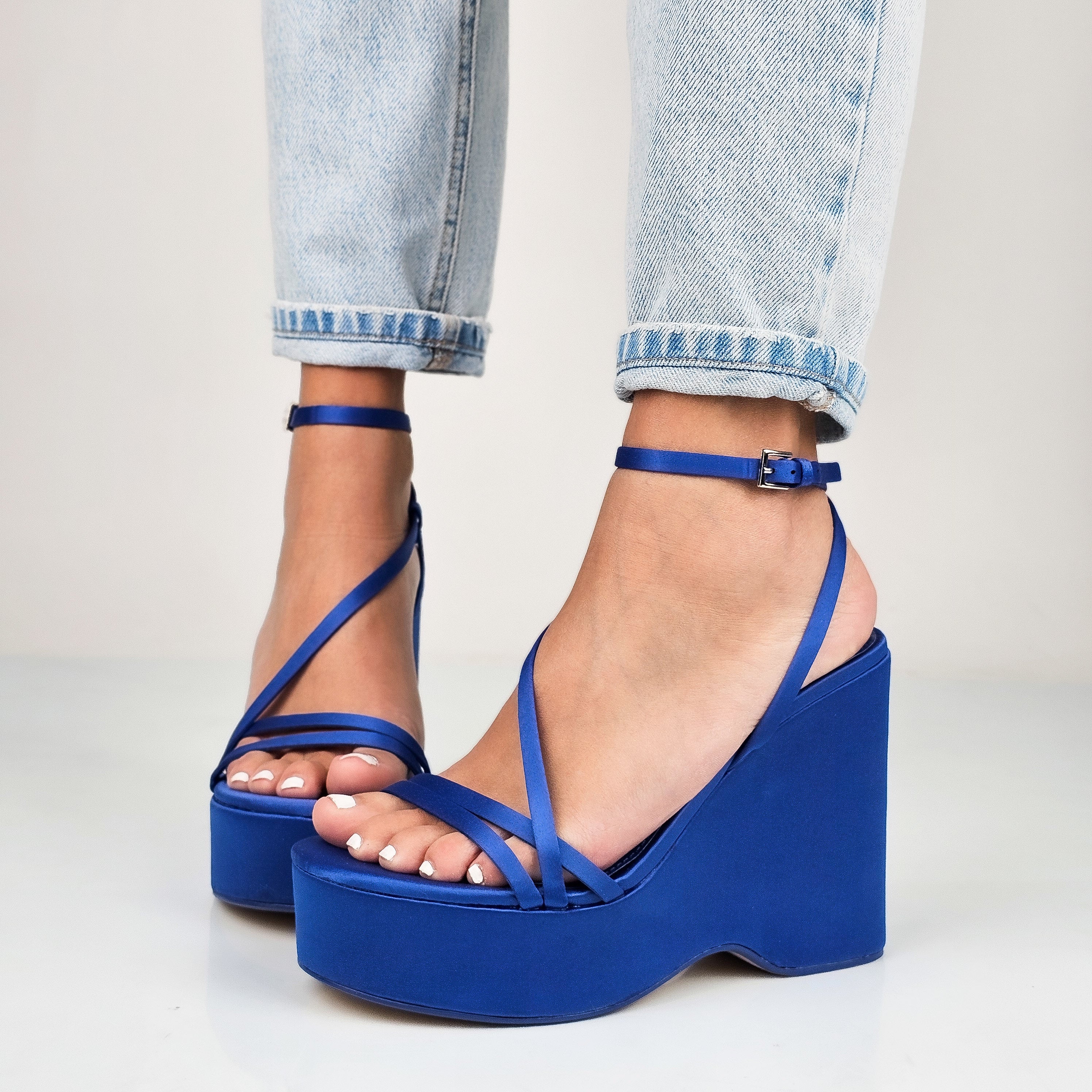 Gudrun - Sandali In Raso Con Zeppa