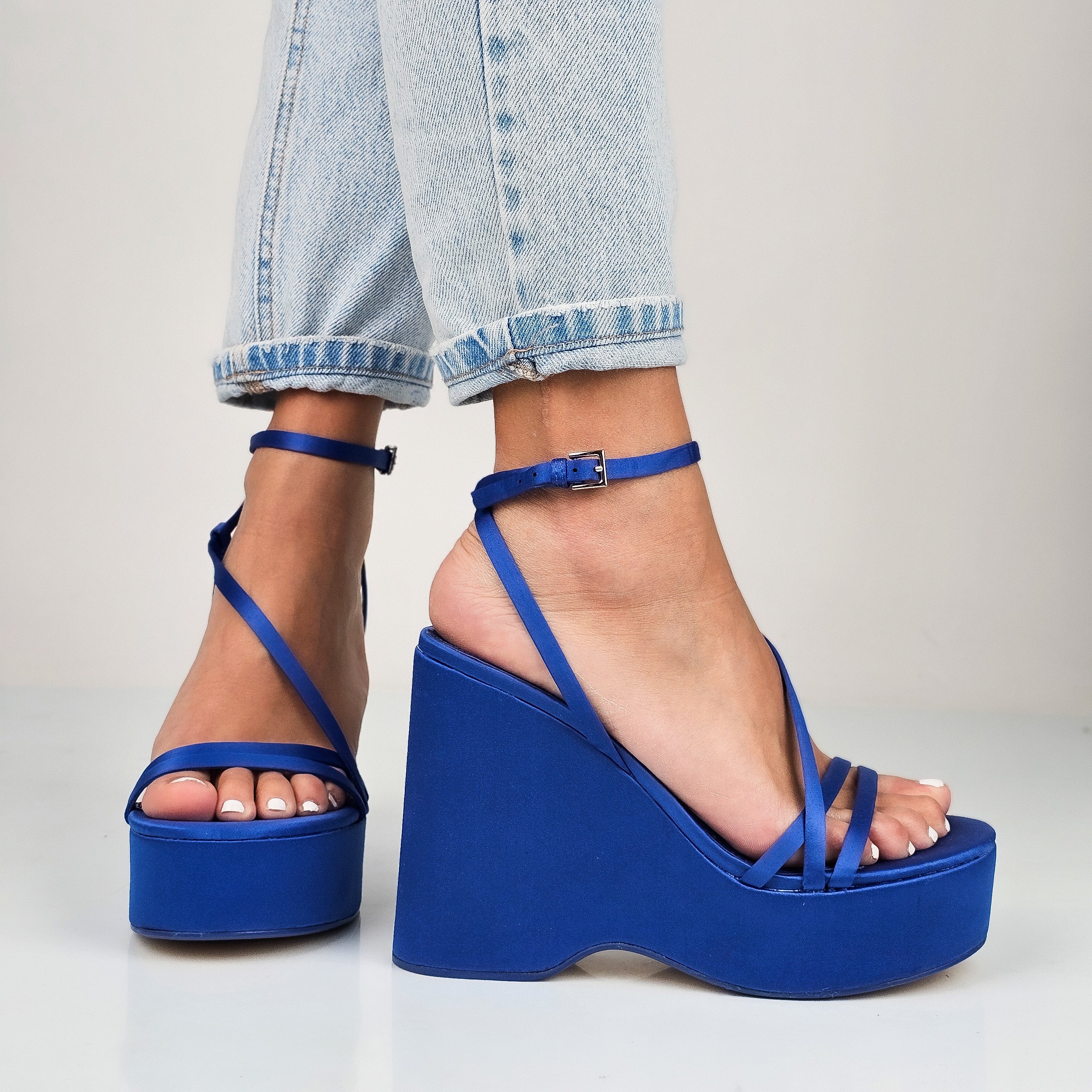 Gudrun - Sandali In Raso Con Zeppa