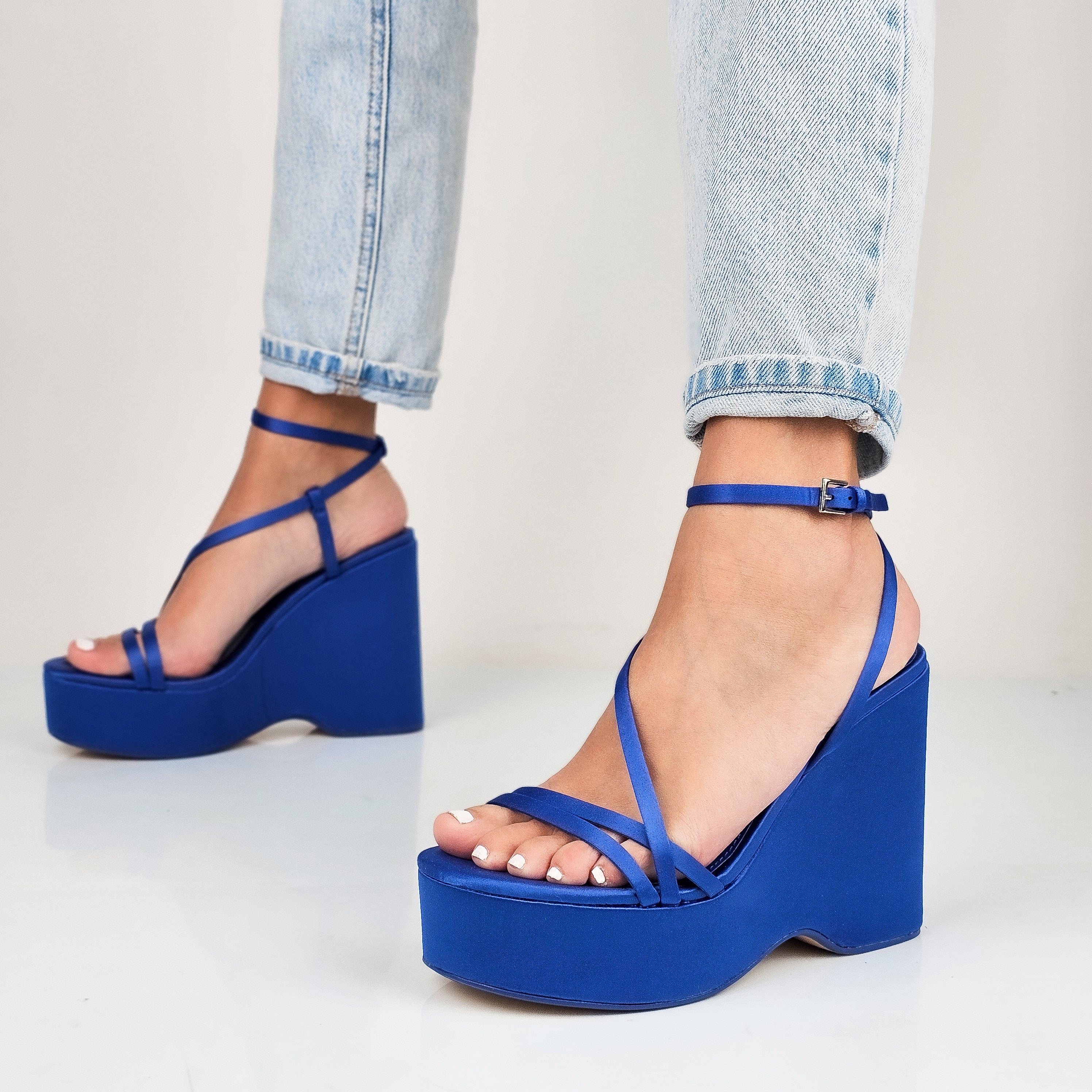 Gudrun - Sandali In Raso Con Zeppa
