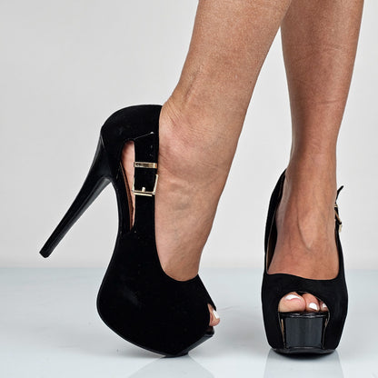 Caterina - Decollette Open Toe Con Plateau