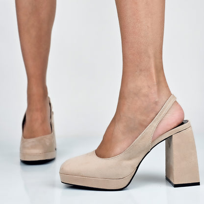 Alba - Decollette Slingback Tacco Largo